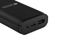 Canyon powerbanka PB-103, 10000mAh Li-poly, Input 5V/2A, Output 5V/2.1A, Smart IC, USB kabel 0.25m, černá