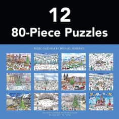 Galison Puzzle Adventní kalendář: 12 vánočních dnů 12x80 dílků