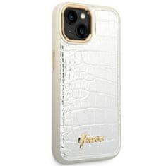 Guess GUHCP14SHGCRHS hard silikonové pouzdro iPhone 14 6.1" silver Croco Collection