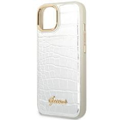 Guess GUHCP14SHGCRHS hard silikonové pouzdro iPhone 14 6.1" silver Croco Collection