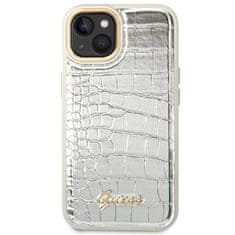 Guess GUHCP14SHGCRHS hard silikonové pouzdro iPhone 14 6.1" silver Croco Collection