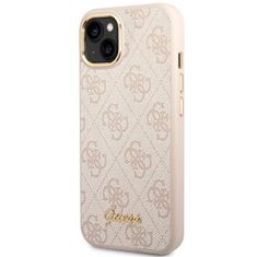 Guess GUHCP14MHG4SHP hard silikonové pouzdro iPhone 14 PLUS 6.7" pink 4G Vintage Gold Logo