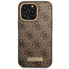 Guess GUHMP14LU4GPRW hard silikonové pouzdro iPhone 14 PRO 6.1" brown 4G Logo Plate MagSafe