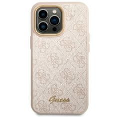 Guess GUHCP14XHG4SHP hard silikonové pouzdro iPhone 14 PRO MAX 6.7" pink 4G Vintage Gold Logo