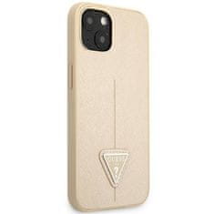 Guess GUHCP14SPSATLE hard silikonové pouzdro iPhone 14 6.1" beige Saffiano Triangle Logo