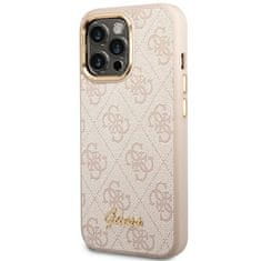 Guess GUHCP14XHG4SHP hard silikonové pouzdro iPhone 14 PRO MAX 6.7" pink 4G Vintage Gold Logo