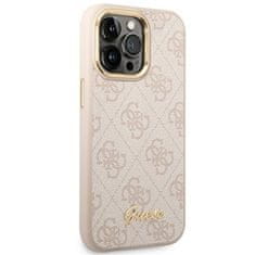 Guess GUHCP14XHG4SHP hard silikonové pouzdro iPhone 14 PRO MAX 6.7" pink 4G Vintage Gold Logo