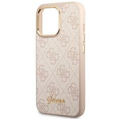 Guess GUHCP14XHG4SHP hard silikonové pouzdro iPhone 14 PRO MAX 6.7" pink 4G Vintage Gold Logo