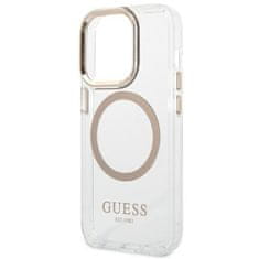 Guess GUHMP14LHTRMD hard silikonové pouzdro iPhone 14 PRO 6.1" gold Metal Outline Magsafe