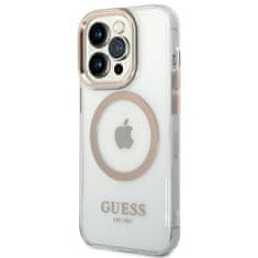 Guess GUHMP14LHTRMD hard silikonové pouzdro iPhone 14 PRO 6.1" gold Metal Outline Magsafe