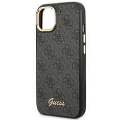 Guess GUHCP14SHG4SHK hard silikonové pouzdro iPhone 14 6.1" black 4G Vintage Gold Logo