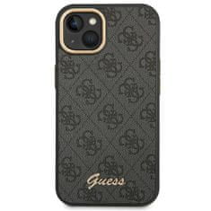 Guess GUHCP14SHG4SHK hard silikonové pouzdro iPhone 14 6.1" black 4G Vintage Gold Logo