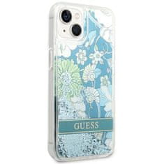 Guess GUHCP14MLFLSN hard silikonové pouzdro iPhone 14 PLUS 6.7" green Flower Liquid Glitter