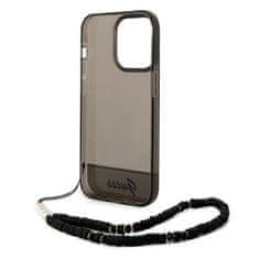 Guess GUHCP14XHGCOHK hard silikonové pouzdro iPhone 14 PRO MAX 6.7" black Translucent Pearl Strap