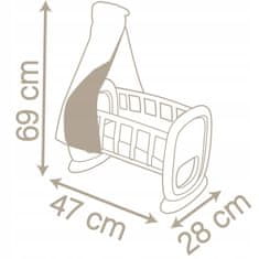 Smoby Dětská kolébka se stříškou pro panenku Ł