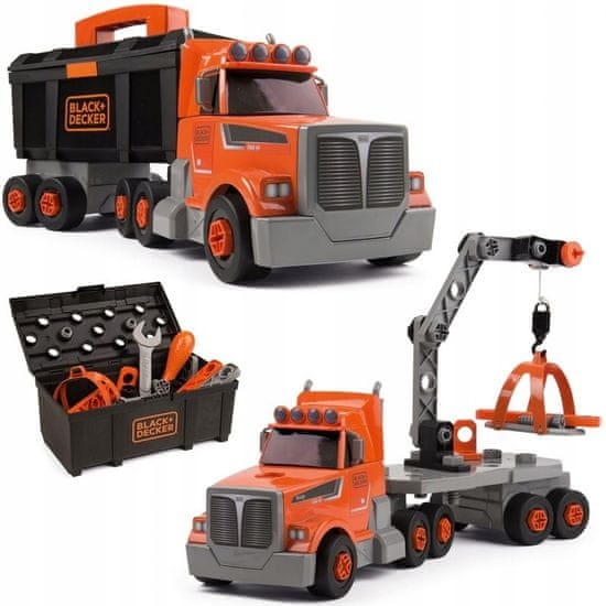 Smoby Smoby Truck 3v1 Black + Decker Tools Crane