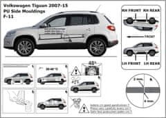 Rider Ochranné boční lišty na dveře, VW Tiguan, 2007-2016