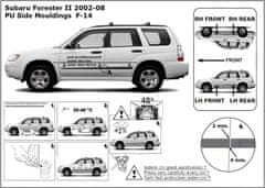 Rider Ochranné boční lišty na dveře, Subaru Forester, 2002-2008