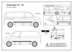 Rider Ochranné boční lišty na dveře, VW T-6, 2015- , krátký