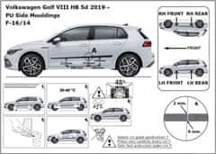 Rider Ochranné boční lišty na dveře, VW Golf VIII, 2019- , Hatchback