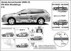 Rider Ochranné boční lišty na dveře, Honda Accord VIII, 2008-2015, Combi