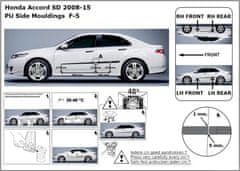 Rider Ochranné boční lišty na dveře, Honda Accord VII, 2008-2015, Sedan