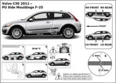 Rider Ochranné boční lišty na dveře, Volvo C30, 2006-2013