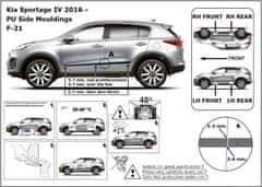 Rider Ochranné boční lišty na dveře, Kia Sportage IV, 2015- ,