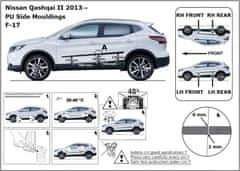 Rider Ochranné boční lišty na dveře, Nissan Qashqai II, 2013-2021