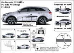 Rider Ochranné boční lišty na dveře, Kia Sorento III, 2014-2020