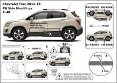 Rider Ochranné boční lišty na dveře, Chevrolet Trax, 2013-2022