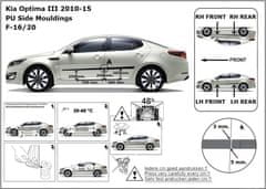 Rider Ochranné boční lišty na dveře, Kia Optima III, 2010-2015