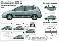 Rider Ochranné boční lišty na dveře, Daewoo Tacuma, 2000-2008, 5 dveř.