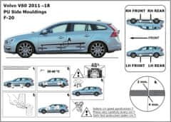 Rider Ochranné boční lišty na dveře, Volvo V60 I, 2010-2018