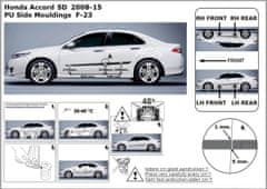 Rider Ochranné boční lišty na dveře, Honda Accord VII, 2008-2015, Sedan