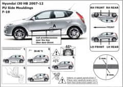 Rider Ochranné boční lišty na dveře, Hyundai i30, 2007-2012, Hatchback