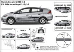 Rider Ochranné boční lišty na dveře, Honda Insight, 2009-2014