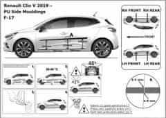 Rider Ochranné boční lišty na dveře, Renault Clio V, 2019- ,