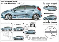 Rider Ochranné boční lišty na dveře, Ford Fiesta VI, 2008-2017, 5-dveř.