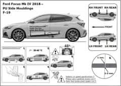 Rider Ochranné boční lišty na dveře, Ford Focus IV, 2018- , Hatchback, Combi