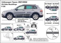 Rider Ochranné boční lišty na dveře, VW Tiguan, 2021- , po faceliftu