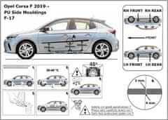 Rider Ochranné boční lišty na dveře, Opel Corsa F, 2019- ,