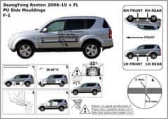 Rider Ochranné boční lišty na dveře, Ssangyong Rexton II, 2006-2012