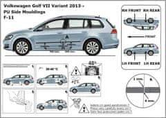 Rider Ochranné boční lišty na dveře, VW Golf VII, 2012-2019, Combi