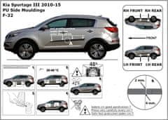 Rider Ochranné boční lišty na dveře, Kia Sportage III, 2010-2015