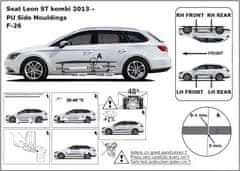 Ochranné boční lišty na dveře, Seat Leon III, 2012-2020, ST, Combi