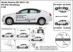 Rider Ochranné boční lišty na dveře, Škoda Octavia III, 2013-2020, Combi, Sedan