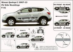 Rider Ochranné boční lišty na dveře, Nissan Qashqai, 2006-2013