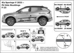 Rider Ochranné boční lišty na dveře, Kia Sportage V, 2021- ,