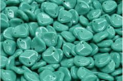 Kraftika 50 ks opaque turquoise luster petal české skleněné vločky